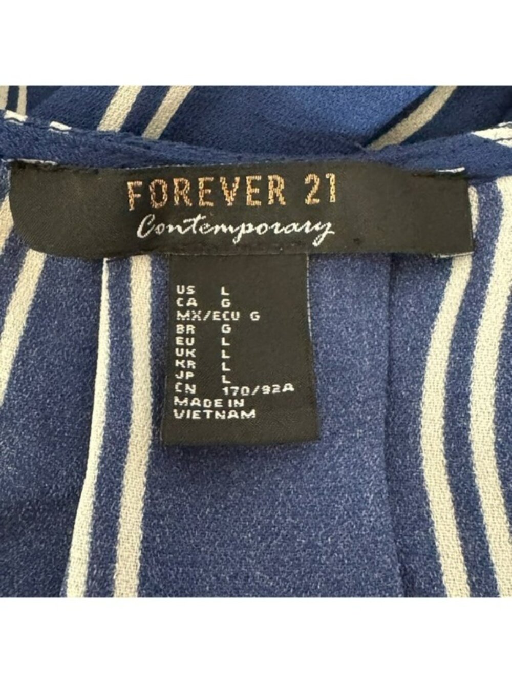 Forever 21 Large‎ Elegant Blue Striped Maxi Dress - Picture 6 of 7